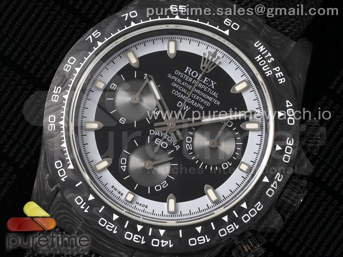 Daytona DIW Carbon N6F Black/White Dial on Black Nylon Strap SA4130 V2
