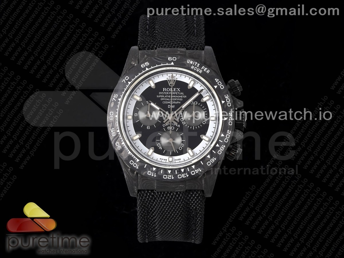 Daytona DIW Carbon N6F Black/White Dial on Black Nylon Strap SA4130 V2