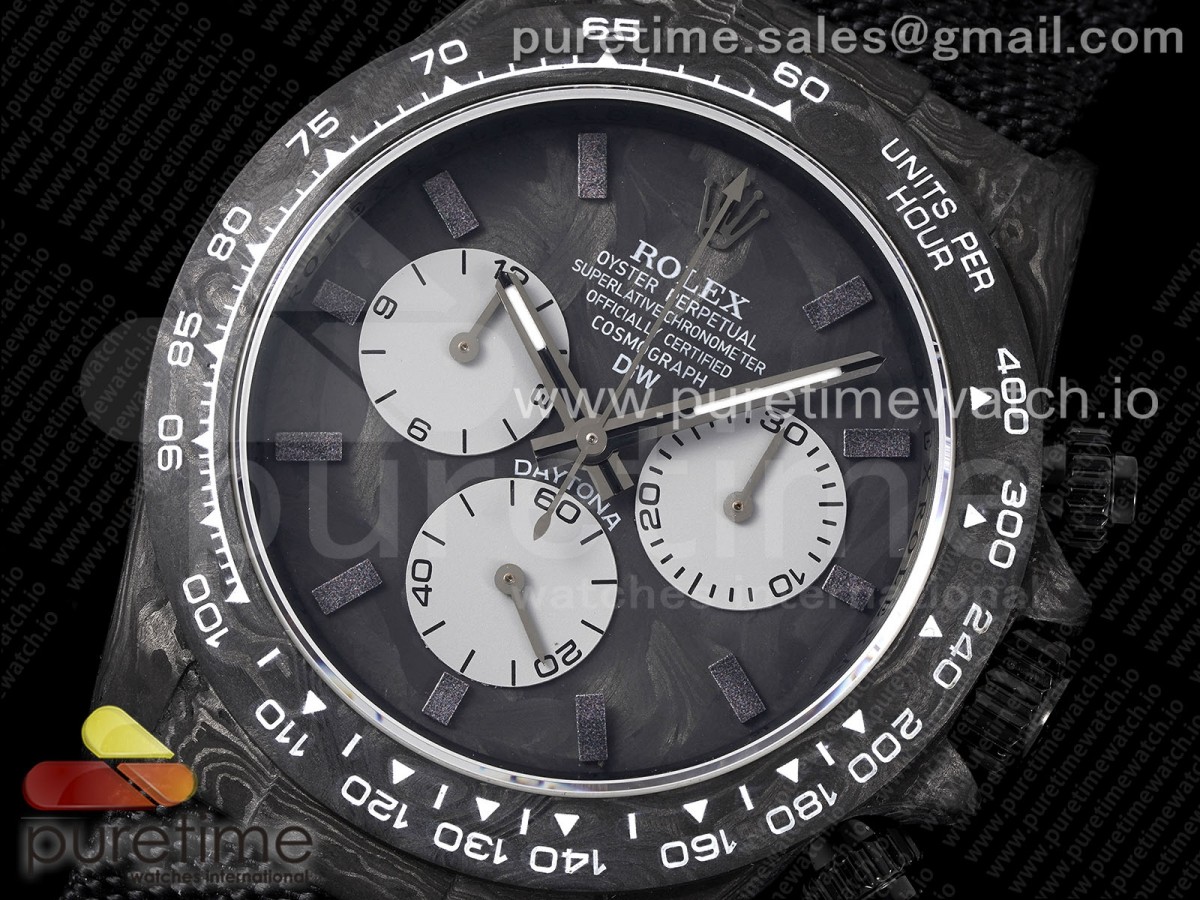 Daytona DIW Carbon N6F Carbon/White Dial on Black Nylon Strap SA4130 V2