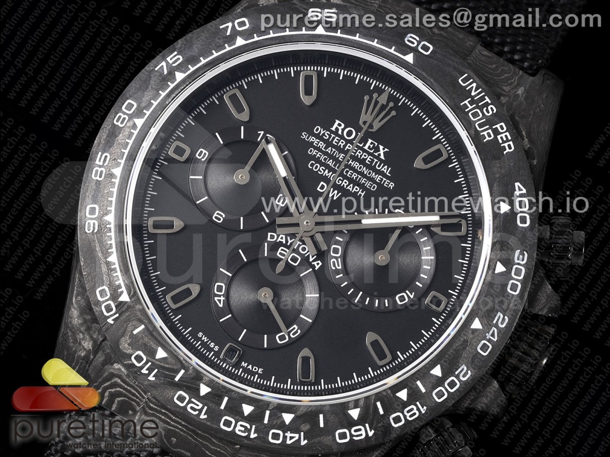 Daytona DIW Carbon N6F Black Dial on Black Nylon Strap SA4130 V2