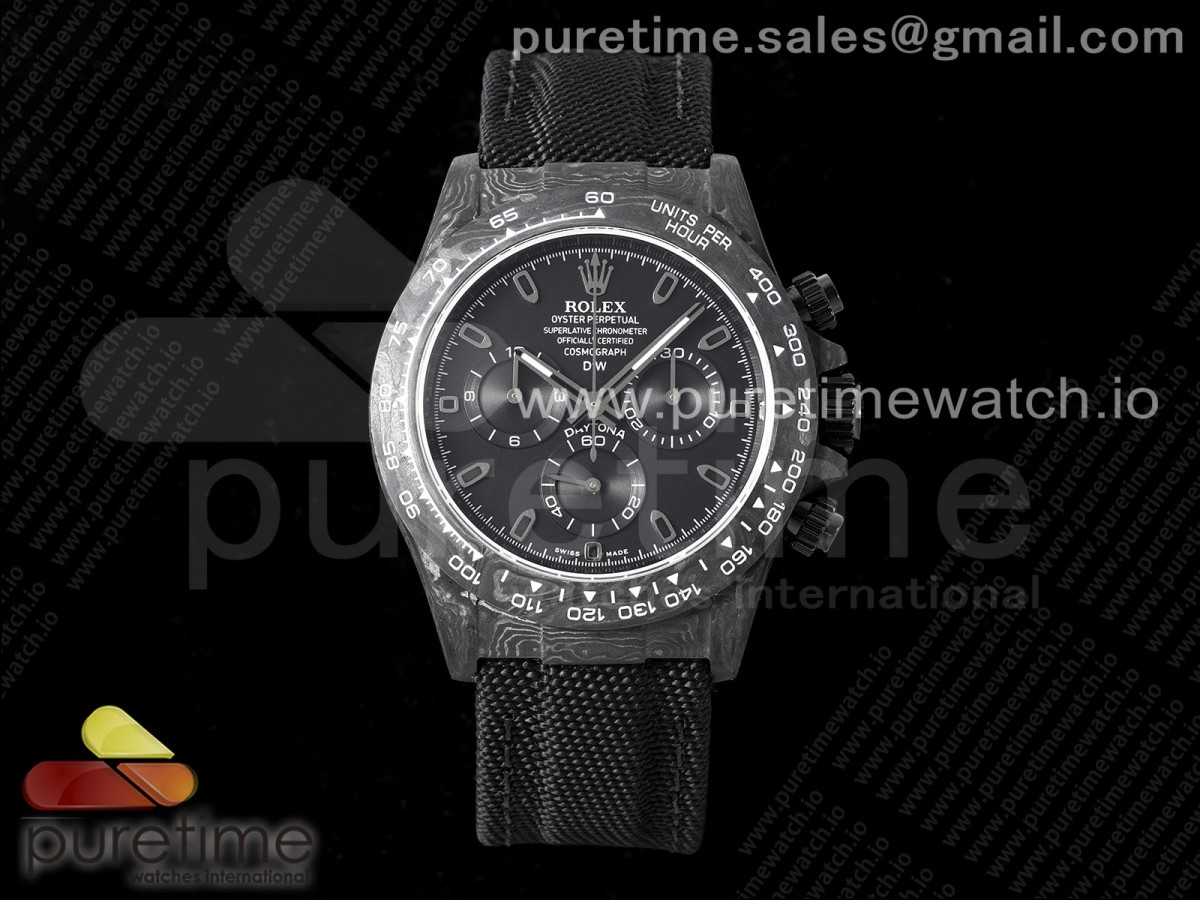 Daytona DIW Carbon N6F Black Dial on Black Nylon Strap SA4130 V2