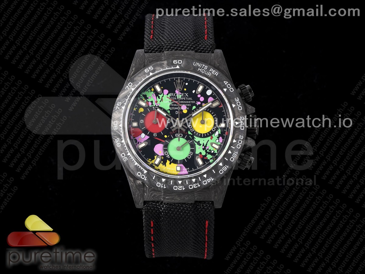 Daytona DIW Carbon N6F Colorful Dial on Black Nylon Strap SA4130 V2