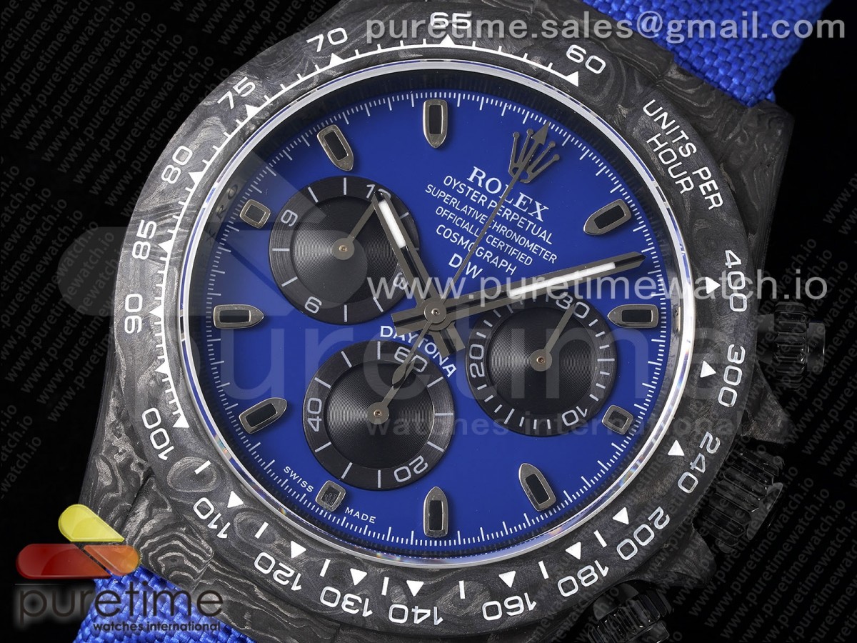 Daytona DIW Carbon N6F Blue/Black Dial on Blue Nylon Strap SA4130 V2