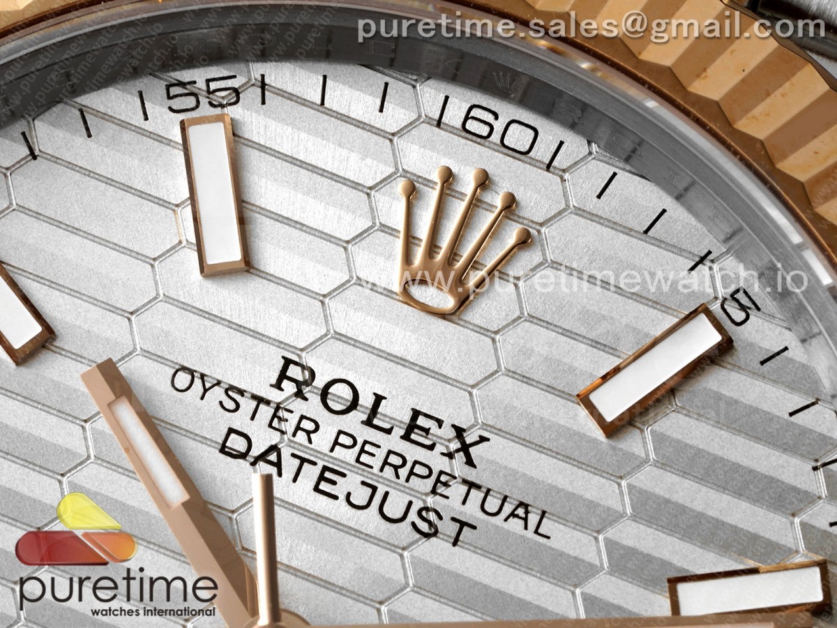 DateJust 41 126331 Fluted Bezel KING 904L Steel Silver Textured Dial on Jubilee Bracelet VR3235