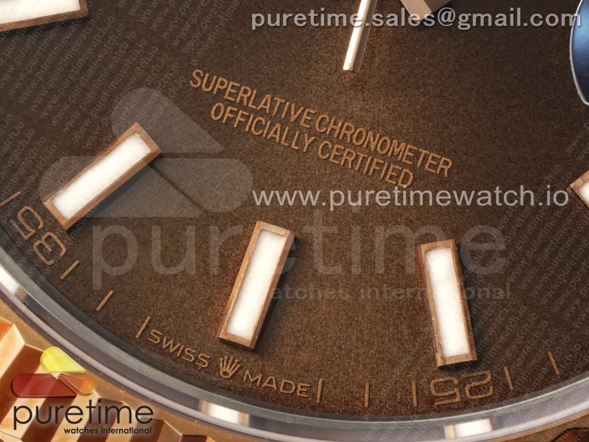 DateJust 41 126331 Fluted Bezel KING 904L Steel Brown Stick Dial on Oyster Bracelet VR3235