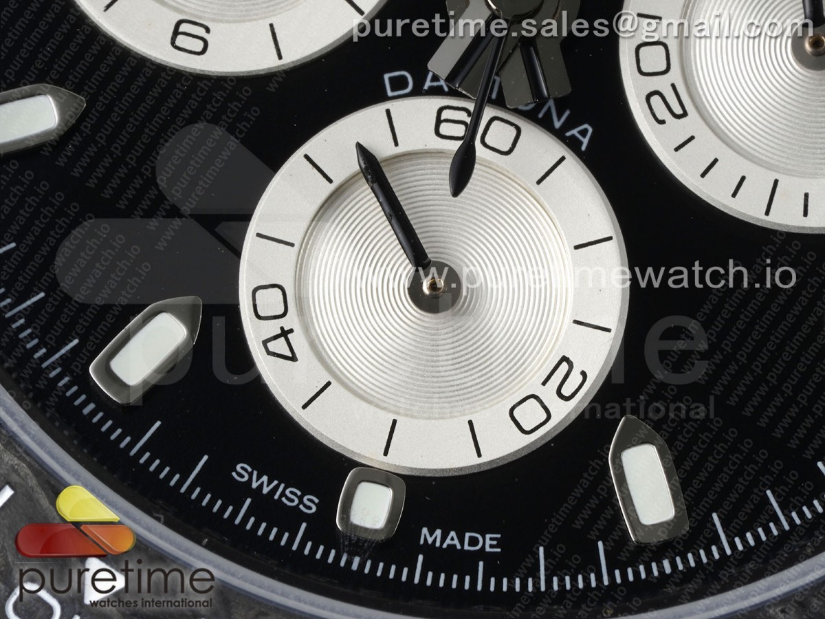 Daytona DIW White Carbon Case DIWF Edition Black/White Dial on Black Nylon Strap A7750