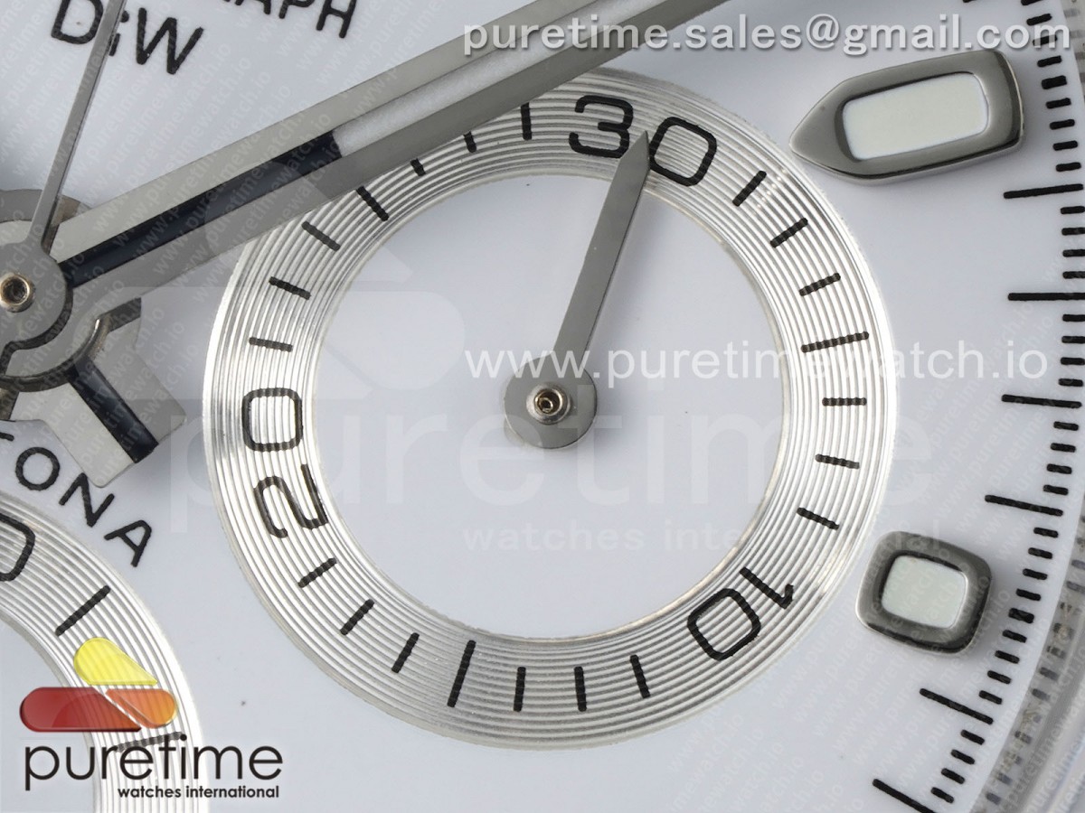 Daytona DIW White Carbon Case DIWF Edition White Dial Ceramic Bezel on White Nylon Strap A7750