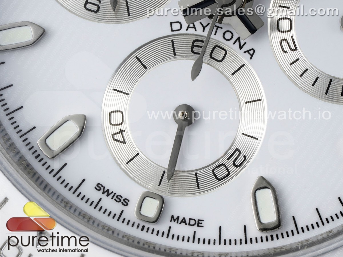Daytona DIW White Carbon Case DIWF Edition White Dial Ceramic Bezel on White Nylon Strap A7750