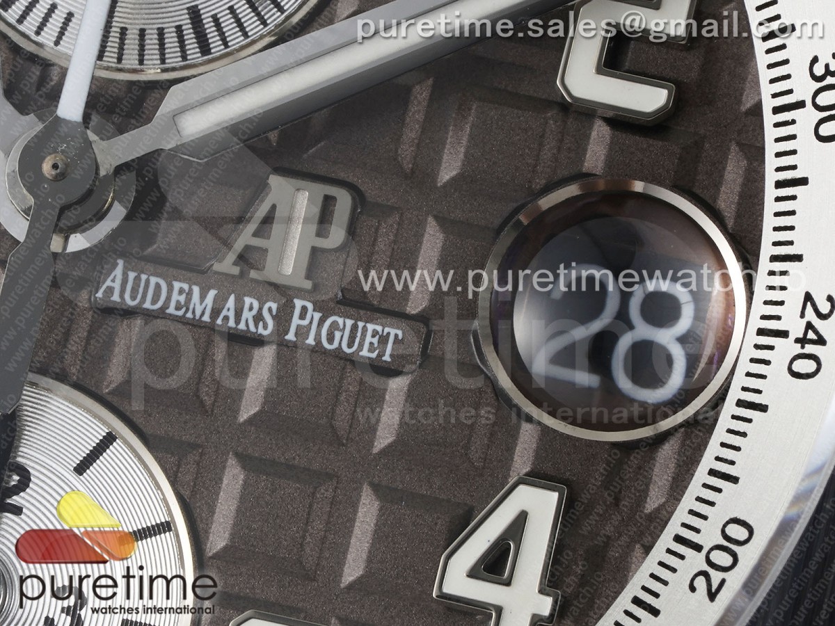Royal Oak Offshore 42mm SS APF Brown Dial Ceramic Bezel on Gray Rubber Strap A3126