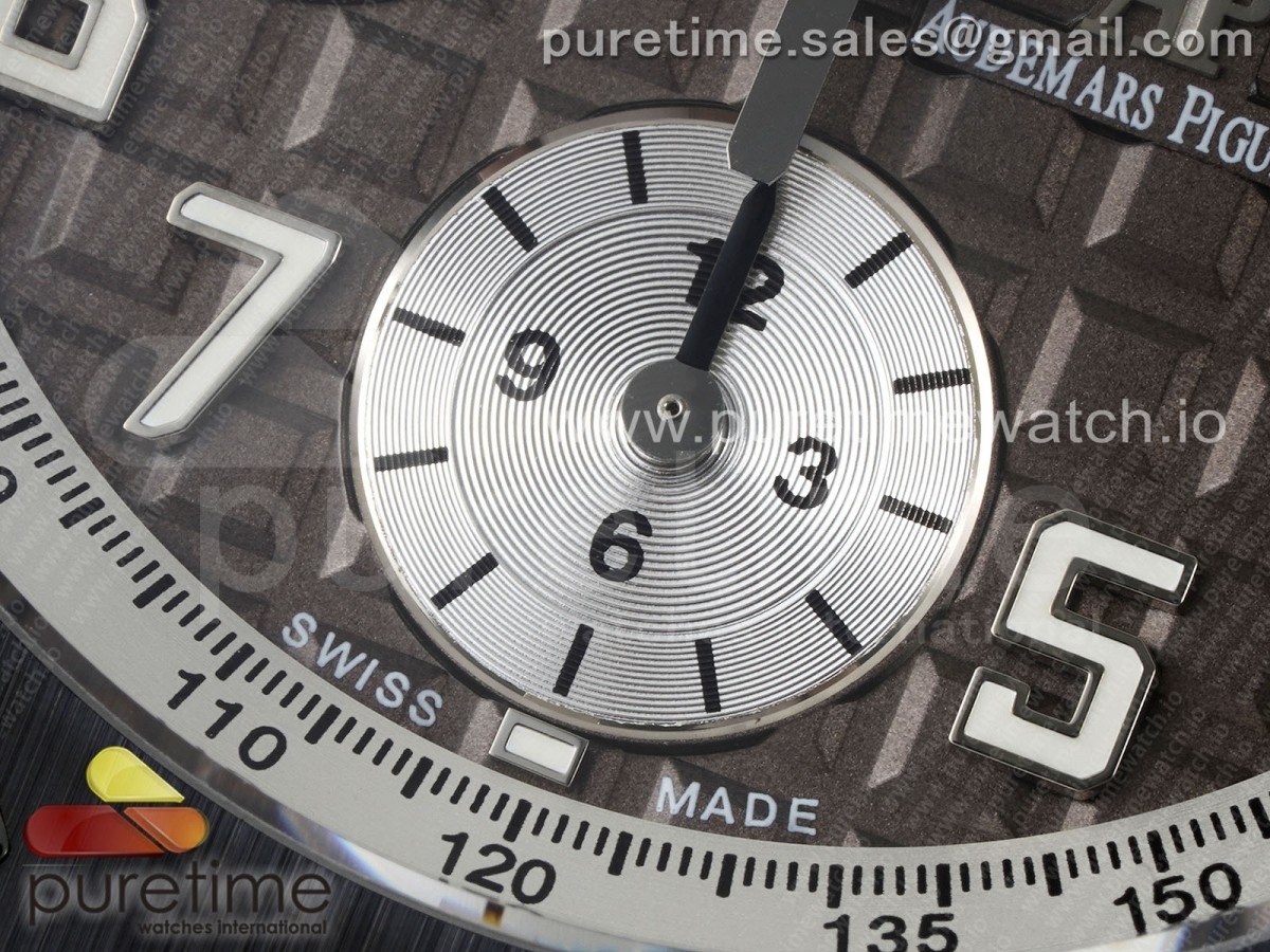 Royal Oak Offshore 42mm SS APF Brown Dial Ceramic Bezel on Gray Rubber Strap A3126