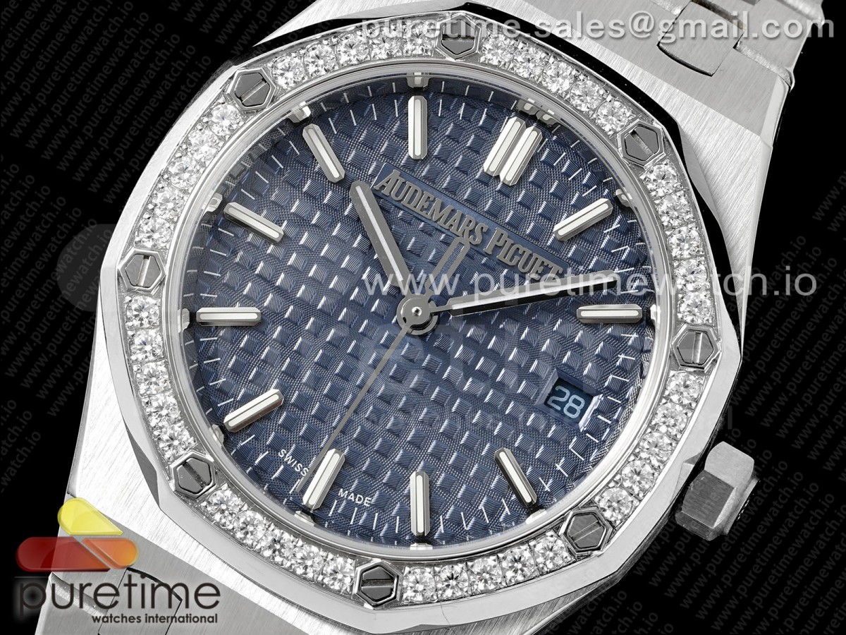 Royal Oak 34mm SS BF Blue Dial Diamonds Bezel on SS Bracelet A5800