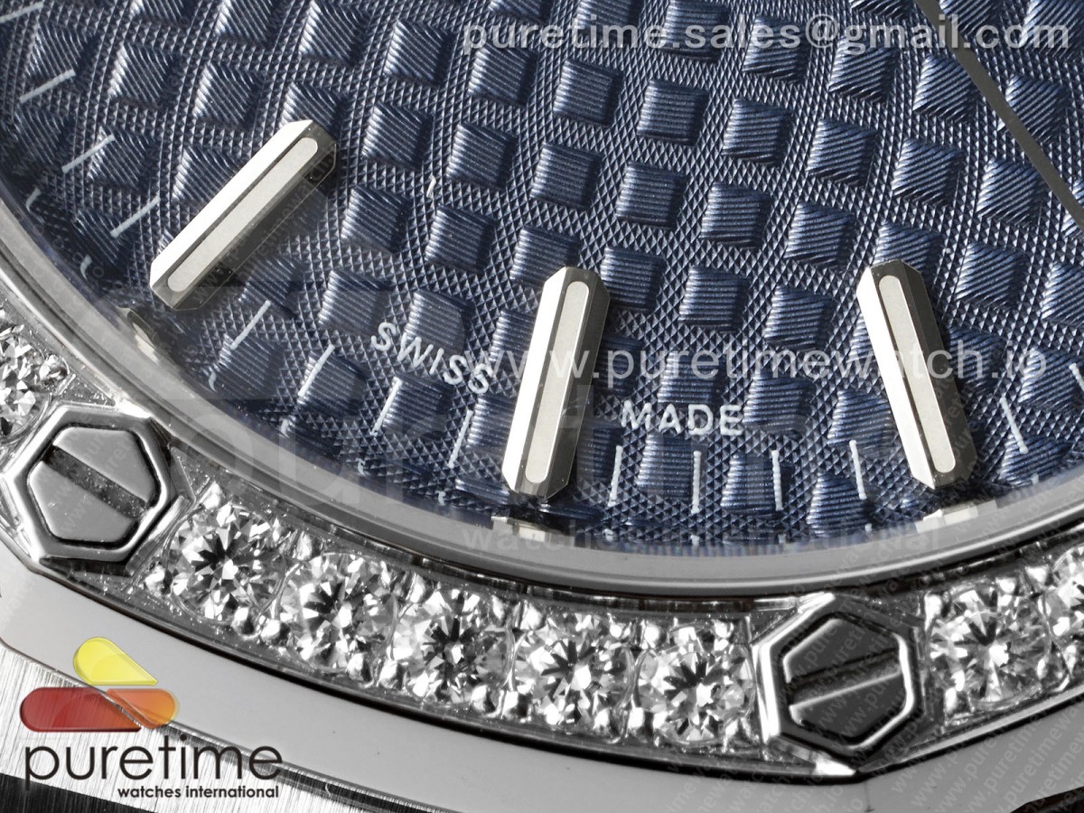 Royal Oak 34mm SS BF Blue Dial Diamonds Bezel on SS Bracelet A5800