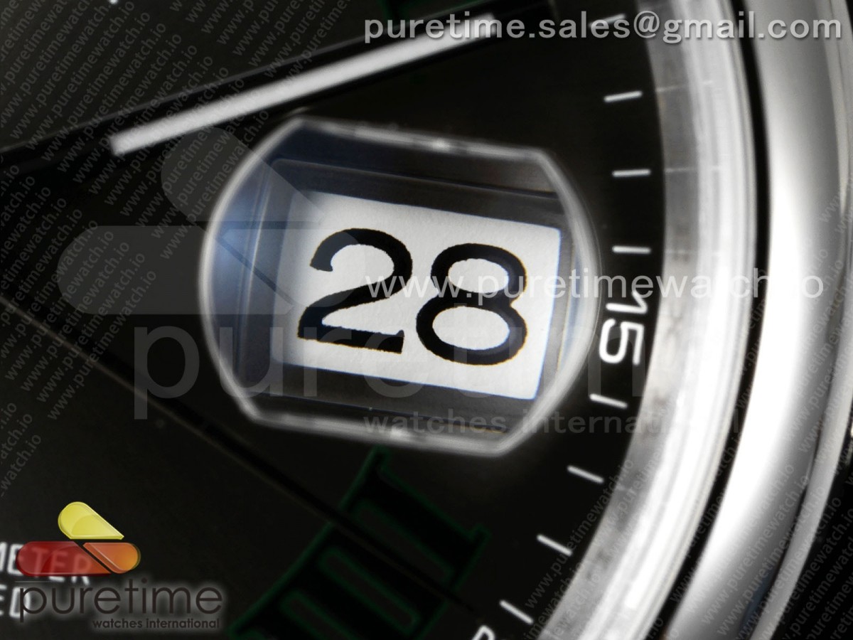 DateJust 36 SS 126200 VSF 904L Steel Gray Dial Green Roman on Jubilee Bracelet VS3235