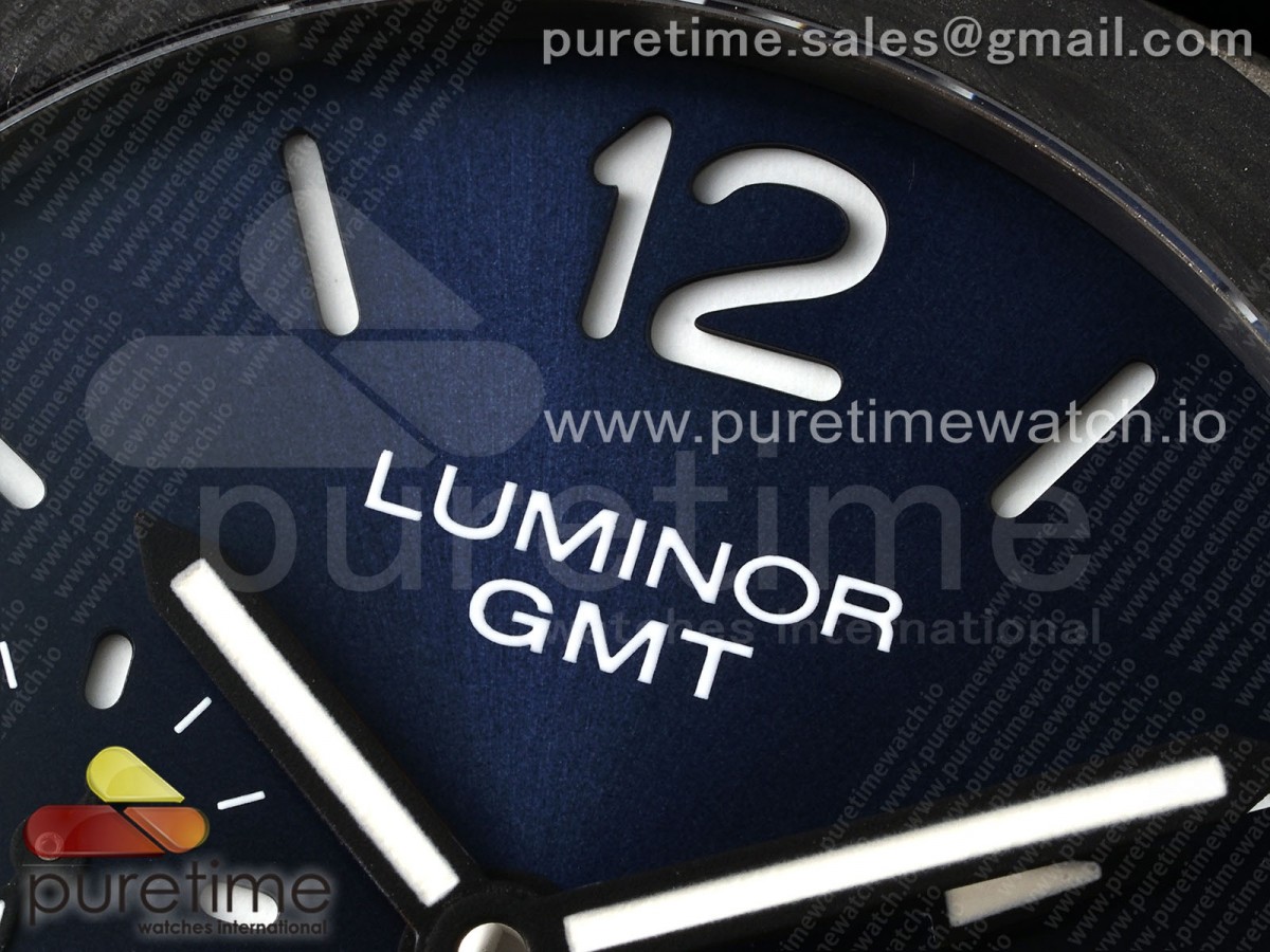 PAM1279 X Luminor GMT 42mm Titanium VSF Blue Dial on Black Leather Strap P.9011
