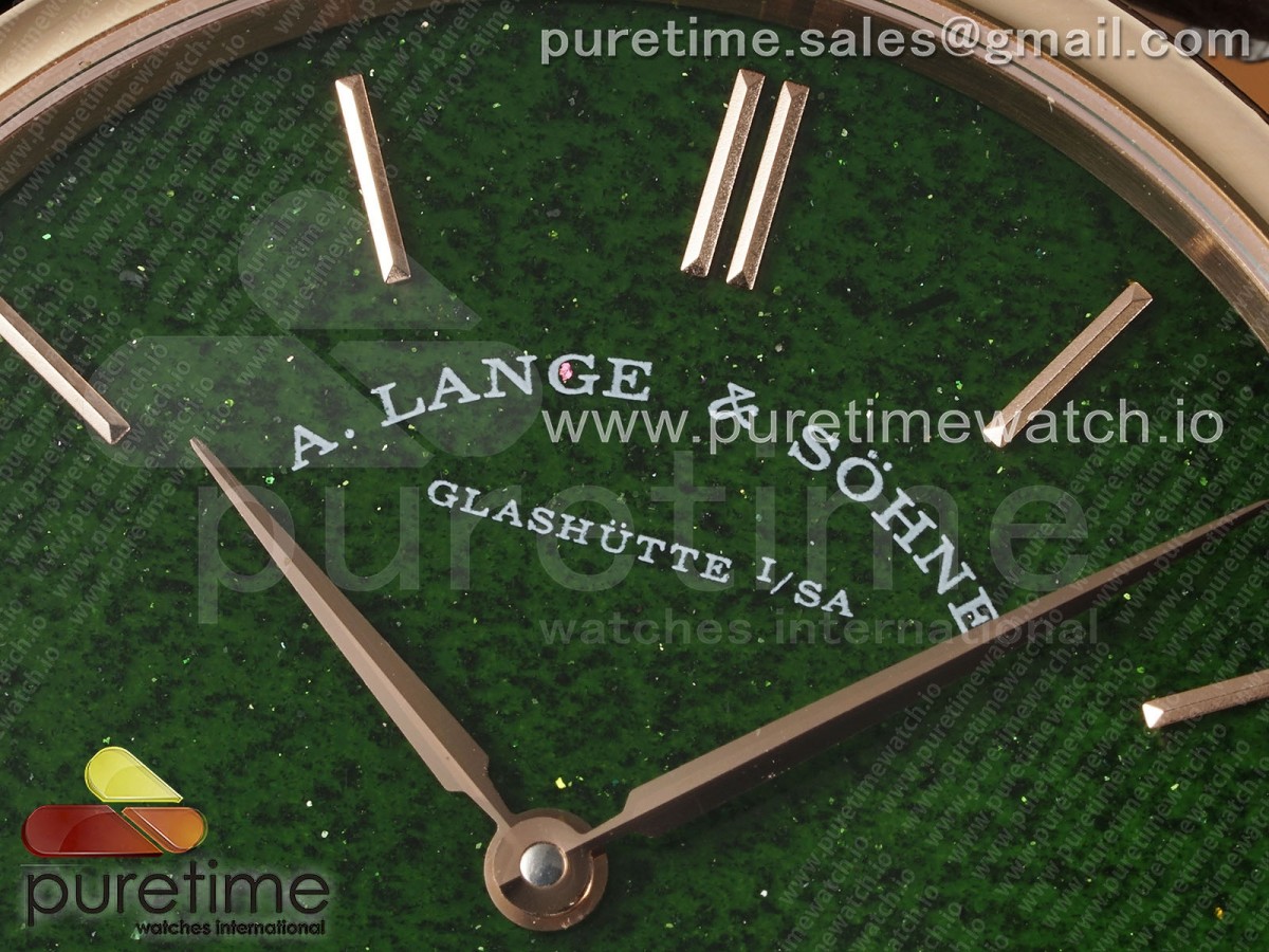 Saxonia Thin RG F8F Edition Green Dial on Brown Leather Strap A23J