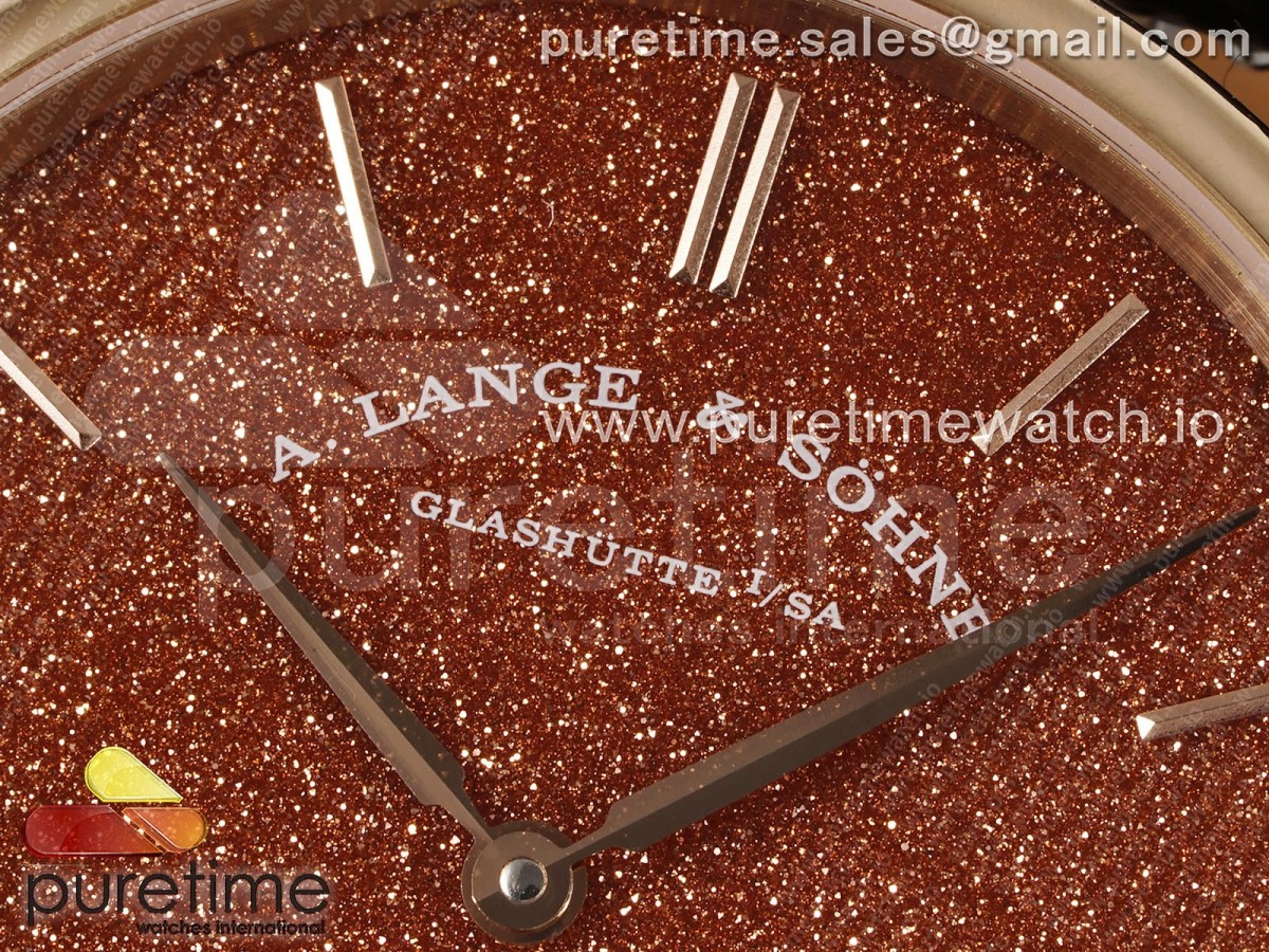 Saxonia Thin RG F8F Edition Orange Dial on Black Leather Strap A23J
