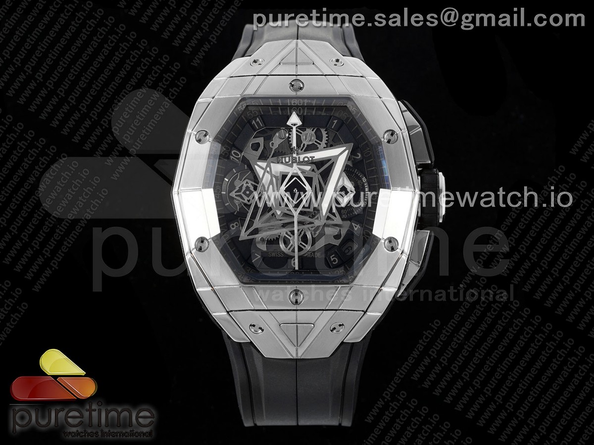 Spirit of Big Bang Sang Bleu SS BLSF Edition Skeleton Dial on Black Rubber Strap A7750