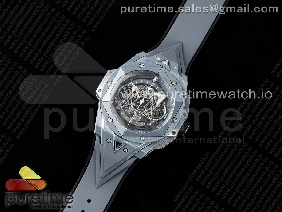 Big Bang Sang Bleu II Gray Ceramic BBF on Gray Rubber Strap A1240