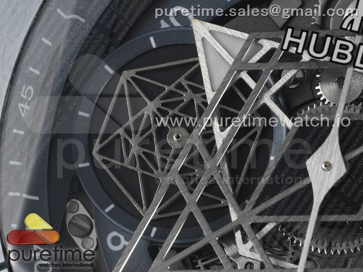Big Bang Sang Bleu II Gray Ceramic BBF on Gray Rubber Strap A1240