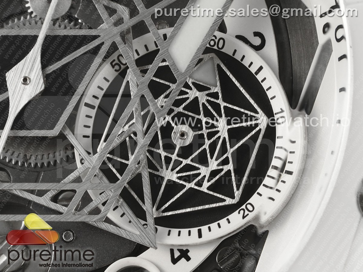 Big Bang Sang Bleu II White Ceramic BBF on Green Rubber Strap A1240