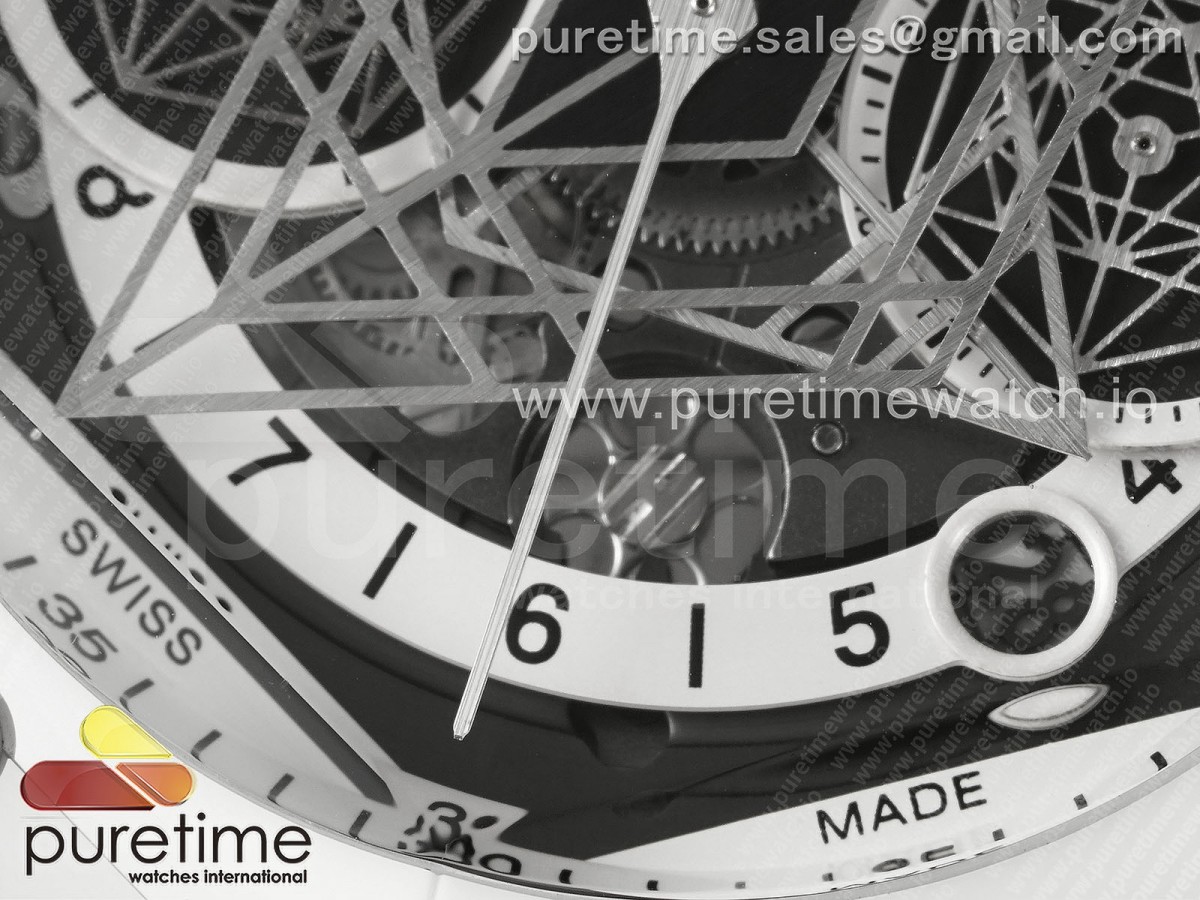 Big Bang Sang Bleu II White Ceramic BBF on Green Rubber Strap A1240