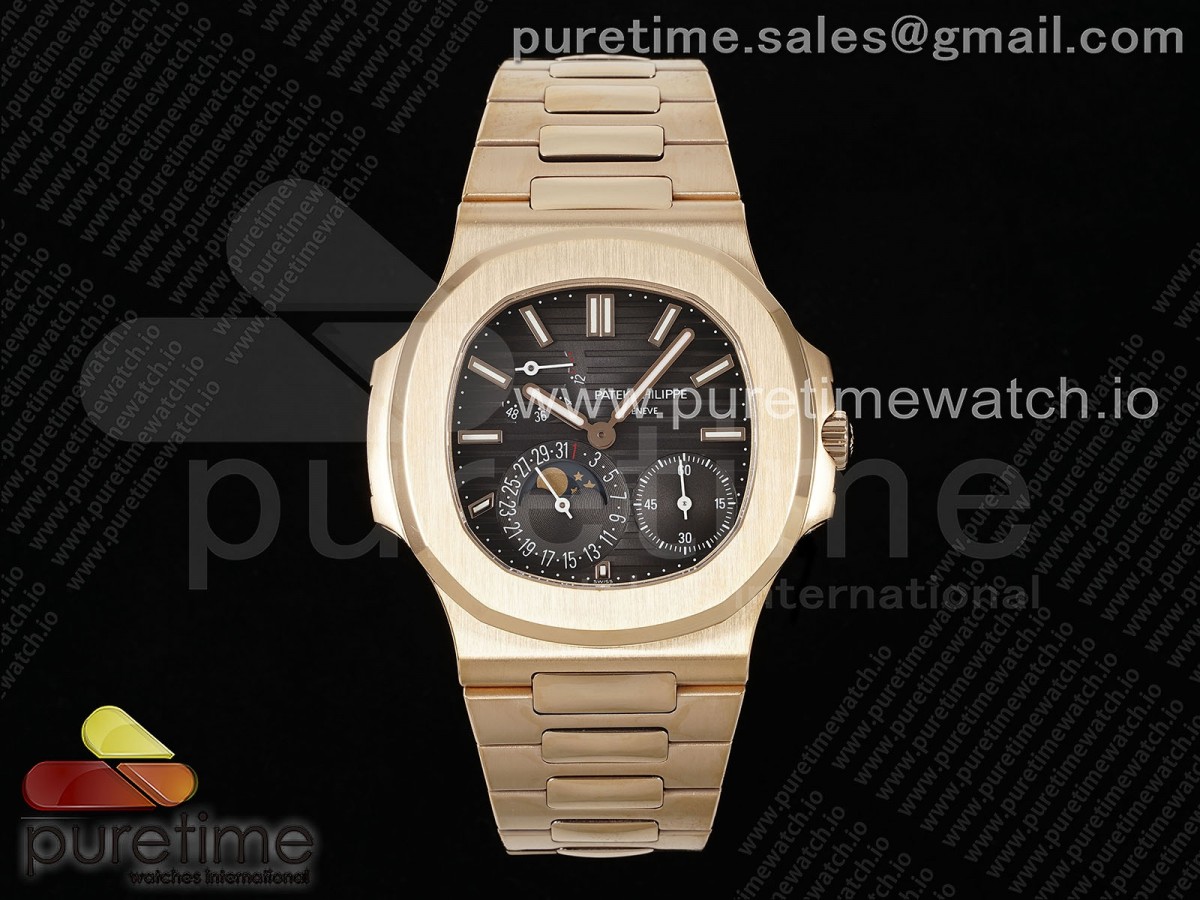 Nautilus 5712 RG PPF Brown Dial on RG Bracelet A240 V2