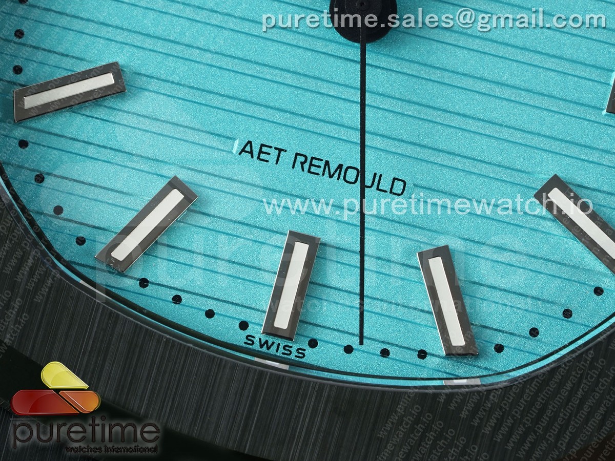 AET Nautilus 5711 Green Ceramic AMGF Tiffany Blue Dial on Green Rubber Strap MIYOTA 9015