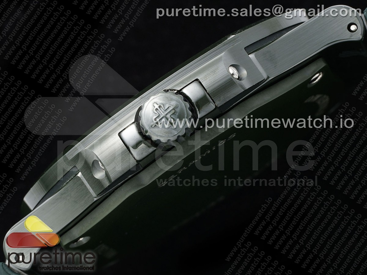 AET Nautilus 5711 Green Ceramic AMGF White Dial on Green Rubber Strap MIYOTA 9015