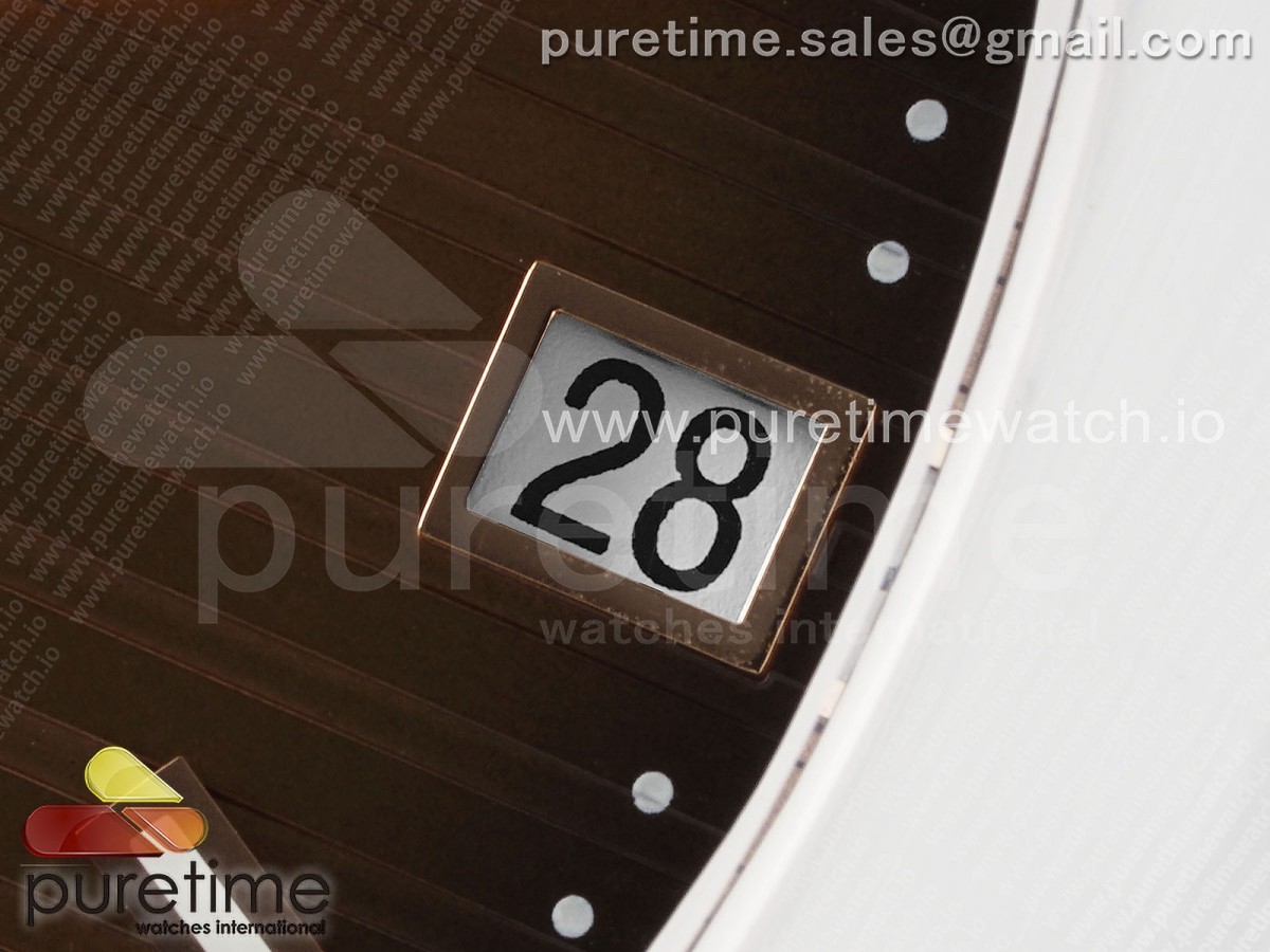 AET Nautilus 5711 White Ceramic AMGF Brown Dial on White Rubber Strap MIYOTA 9015