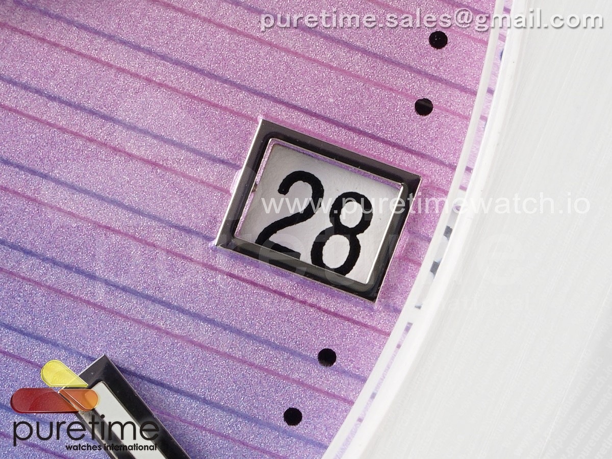 AET Nautilus 5711 White Ceramic AMGF Purple/Pink Dial on White Rubber Strap MIYOTA 9015