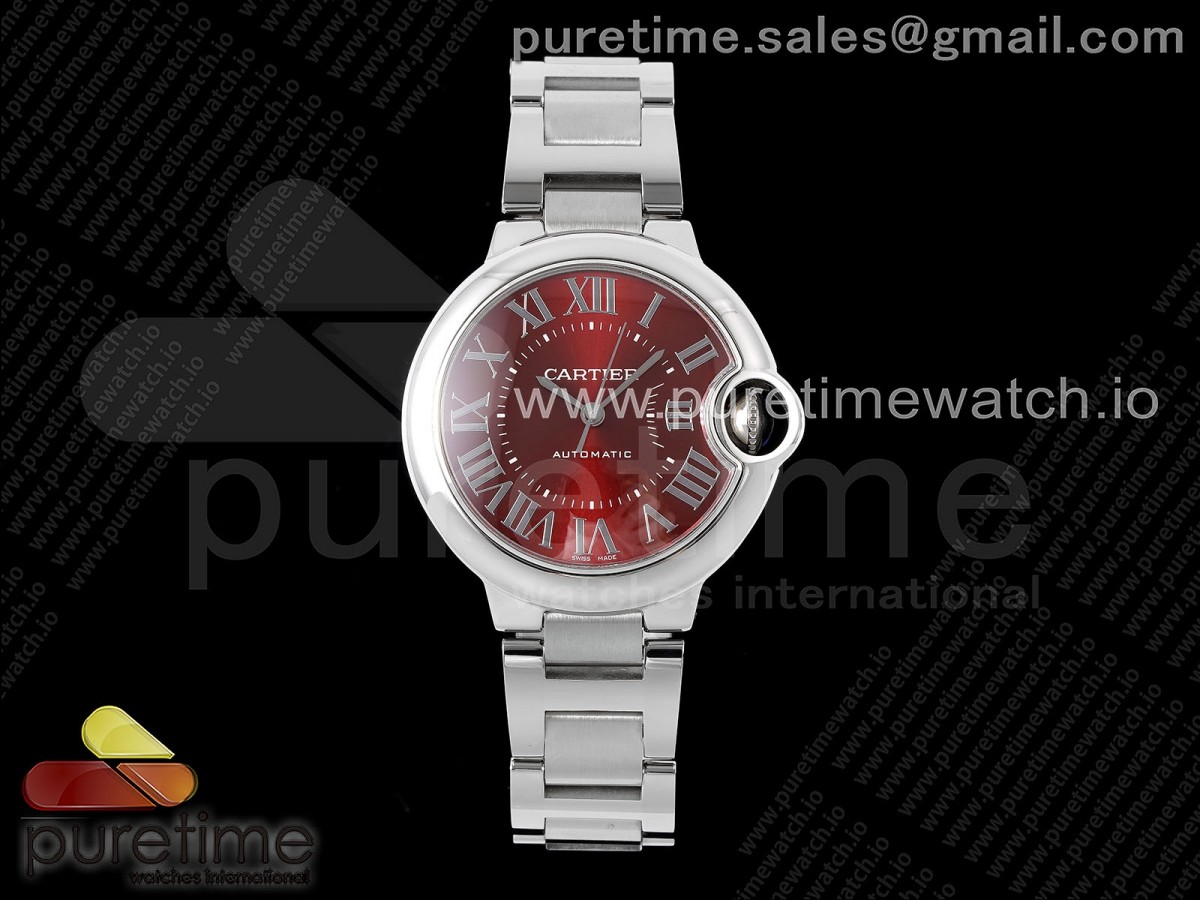 Ballon Bleu 33mm SS AF Red Dial on SS Bracelet SEIKO NH05A (Quick Release)