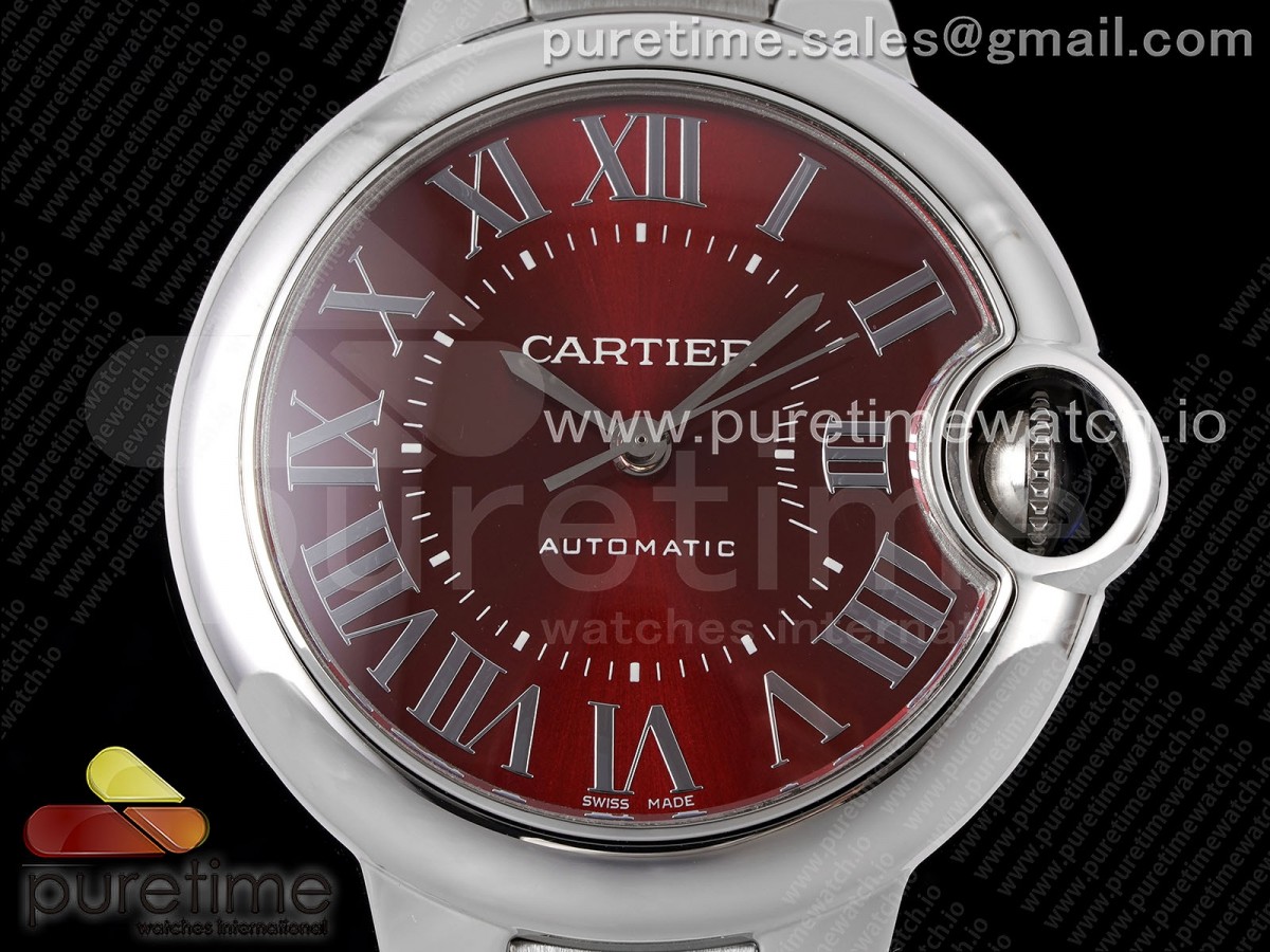Ballon Bleu 33mm SS AF Red Dial on SS Bracelet SEIKO NH05A (Quick Release)