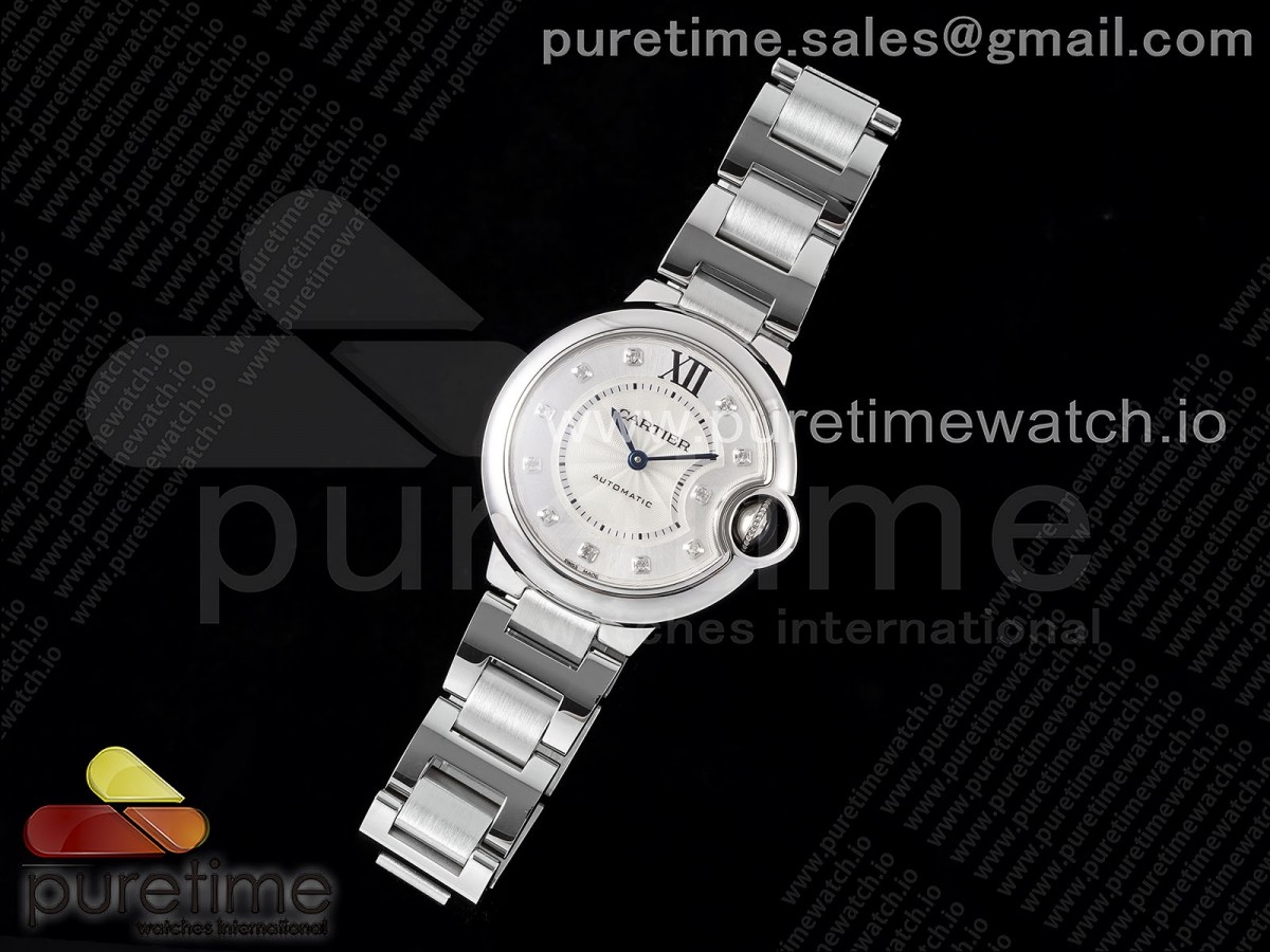Ballon Bleu 33mm SS AF White Diamonds Dial on SS Bracelet SEIKO NH05A