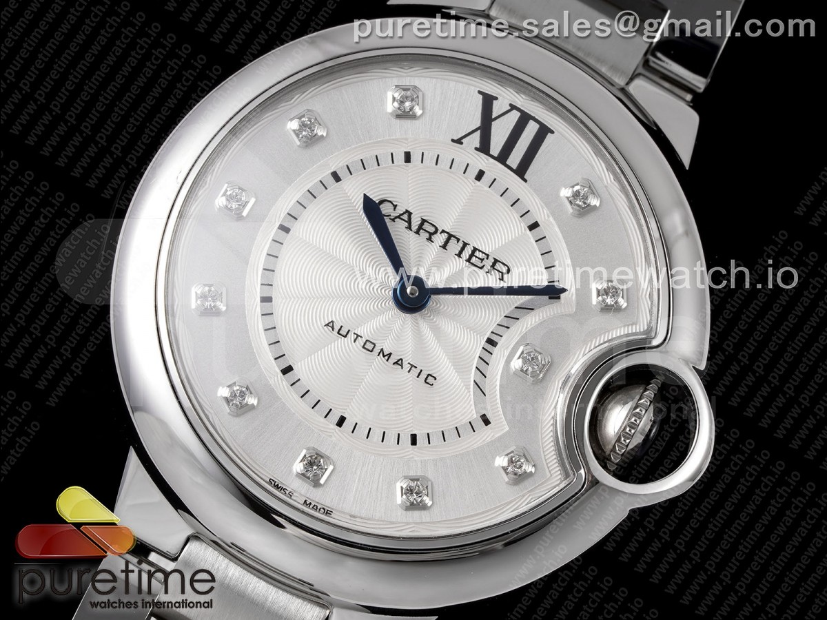 Ballon Bleu 33mm SS AF White Diamonds Dial on SS Bracelet SEIKO NH05A