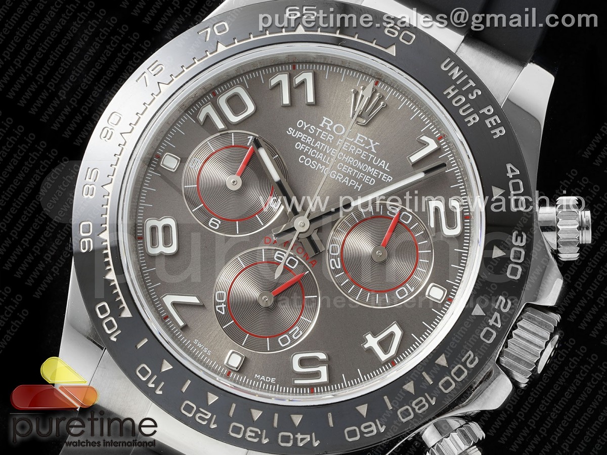Daytona 116519 QF Gray Numeral Dial on Oysterflex Strap SH4130 V3 (Gain Weight)