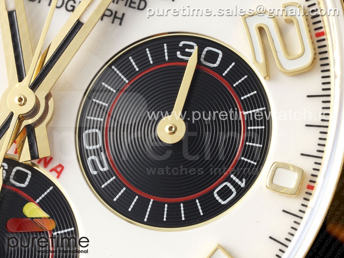 Daytona 116508 QF White/Black Numeral Dial on YG Bracelet SH4130 V3 (Gain Weight)