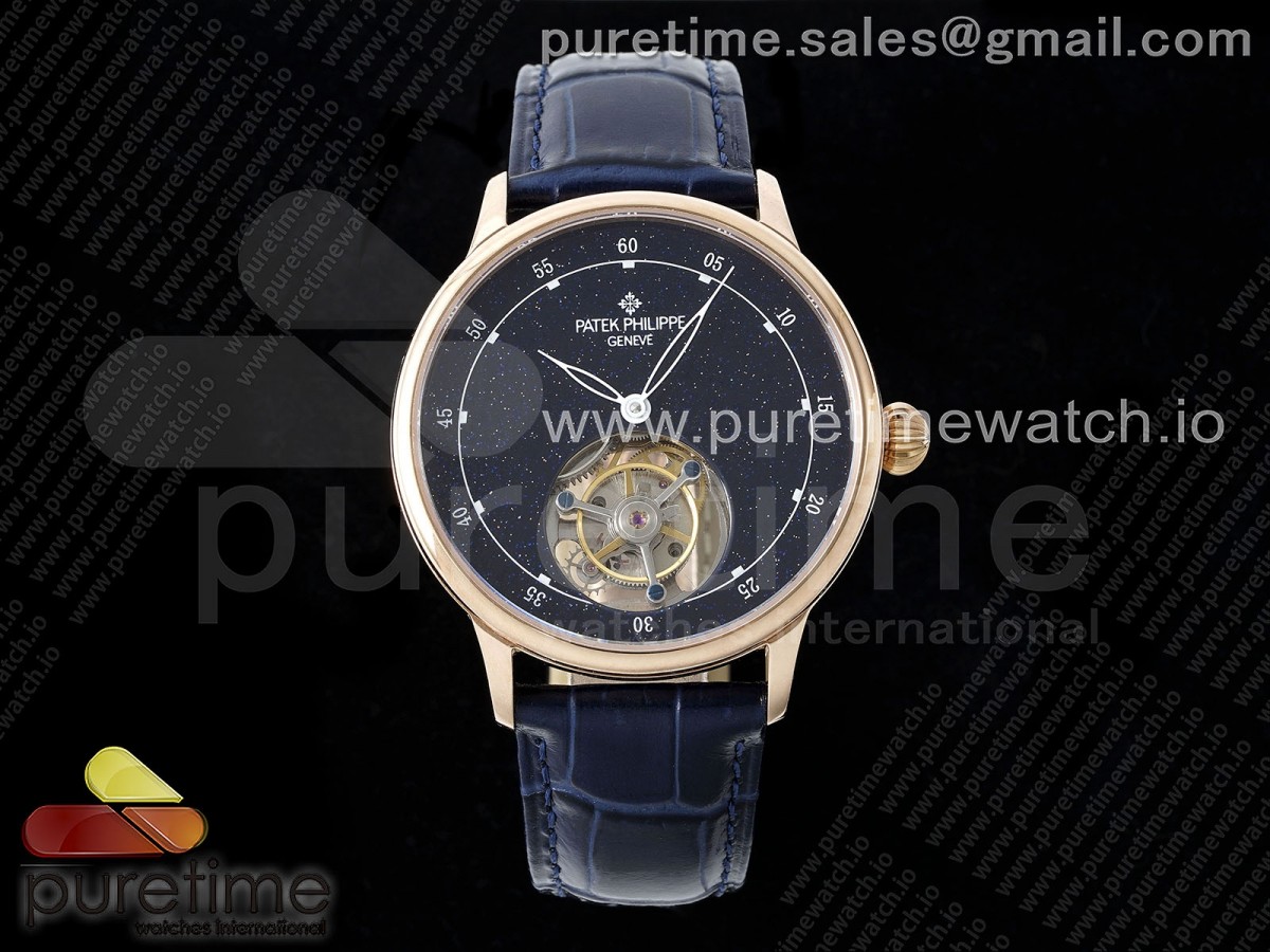 VC Tourbillon RG RMSF Edition Blue Dial on Blue Leather Strap
