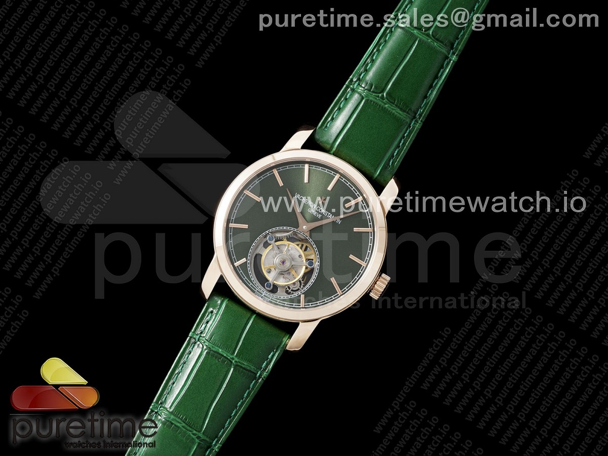 VC Tourbillon RG RMSF Edition Green Dial on Green Leather Strap