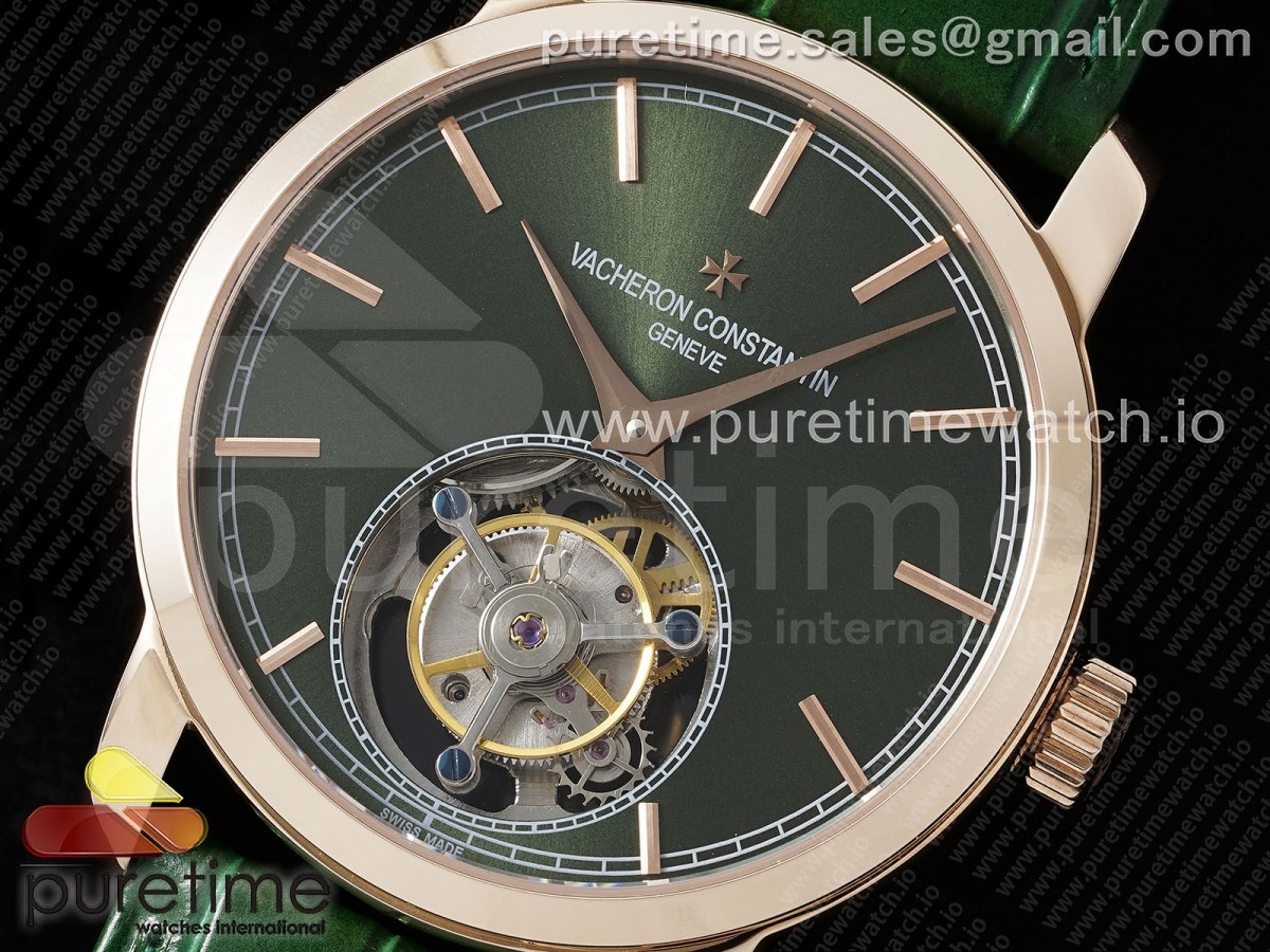VC Tourbillon RG RMSF Edition Green Dial on Green Leather Strap