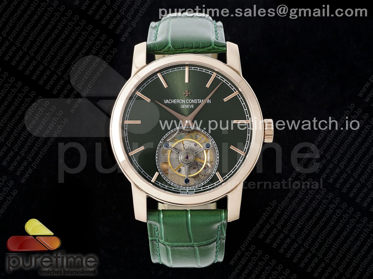 VC Tourbillon RG RMSF Edition Green Dial on Green Leather Strap