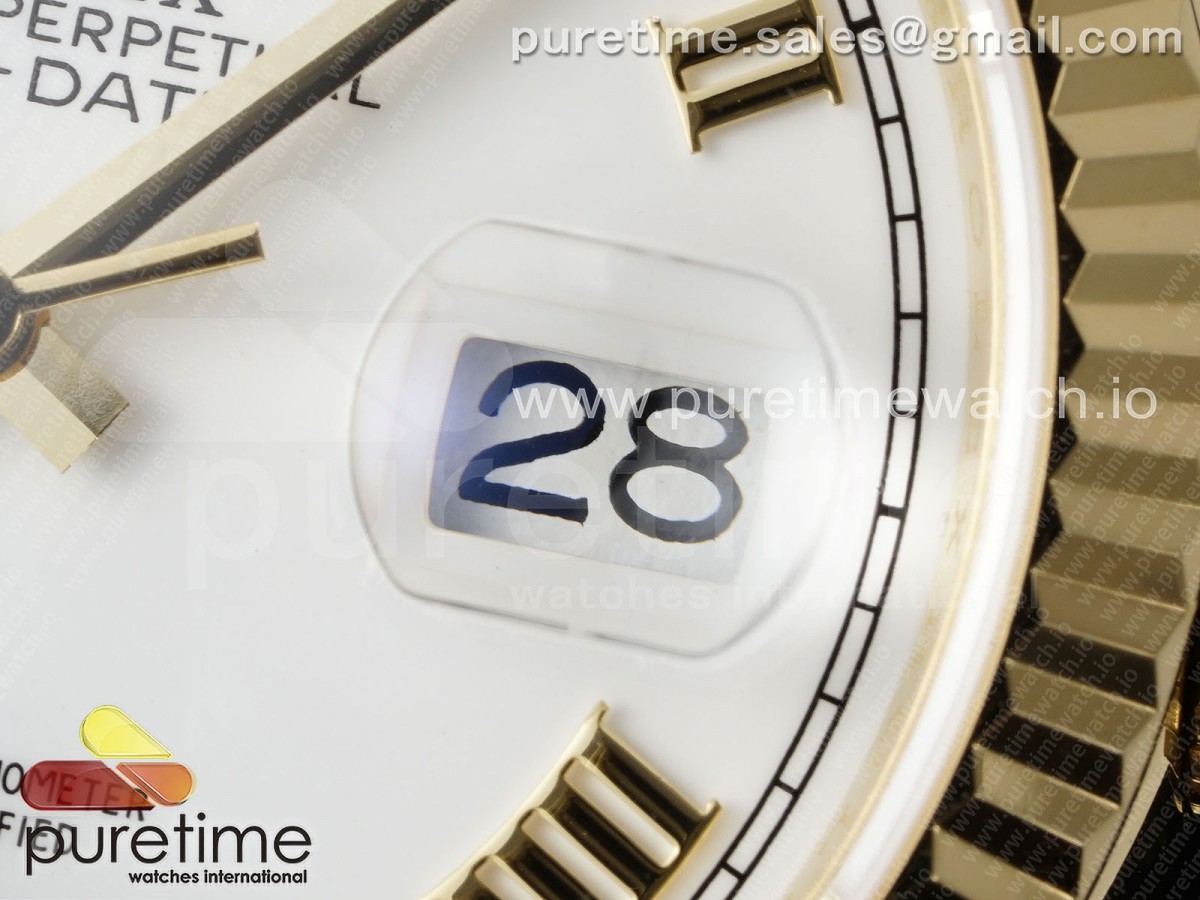 Day Date 36 YG TWSF White Roman Dial on YG Bracelet A2836