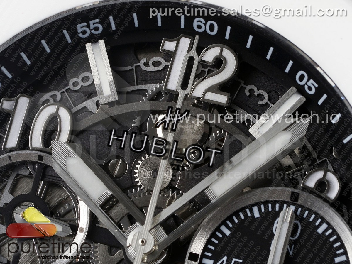 Big Bang Unico 42mm White Ceramic BBF Skeleton Dial on White Rubber Strap A1280 V2