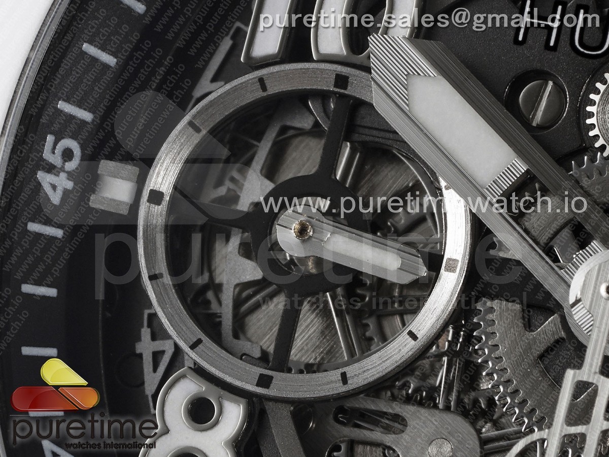 Big Bang Unico 42mm White Ceramic BBF Skeleton Dial on White Rubber Strap A1280 V2