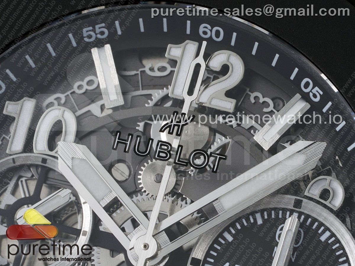 Big Bang Unico 42mm Black Ceramic BBF Skeleton Dial on Black Rubber Strap A1280 V2