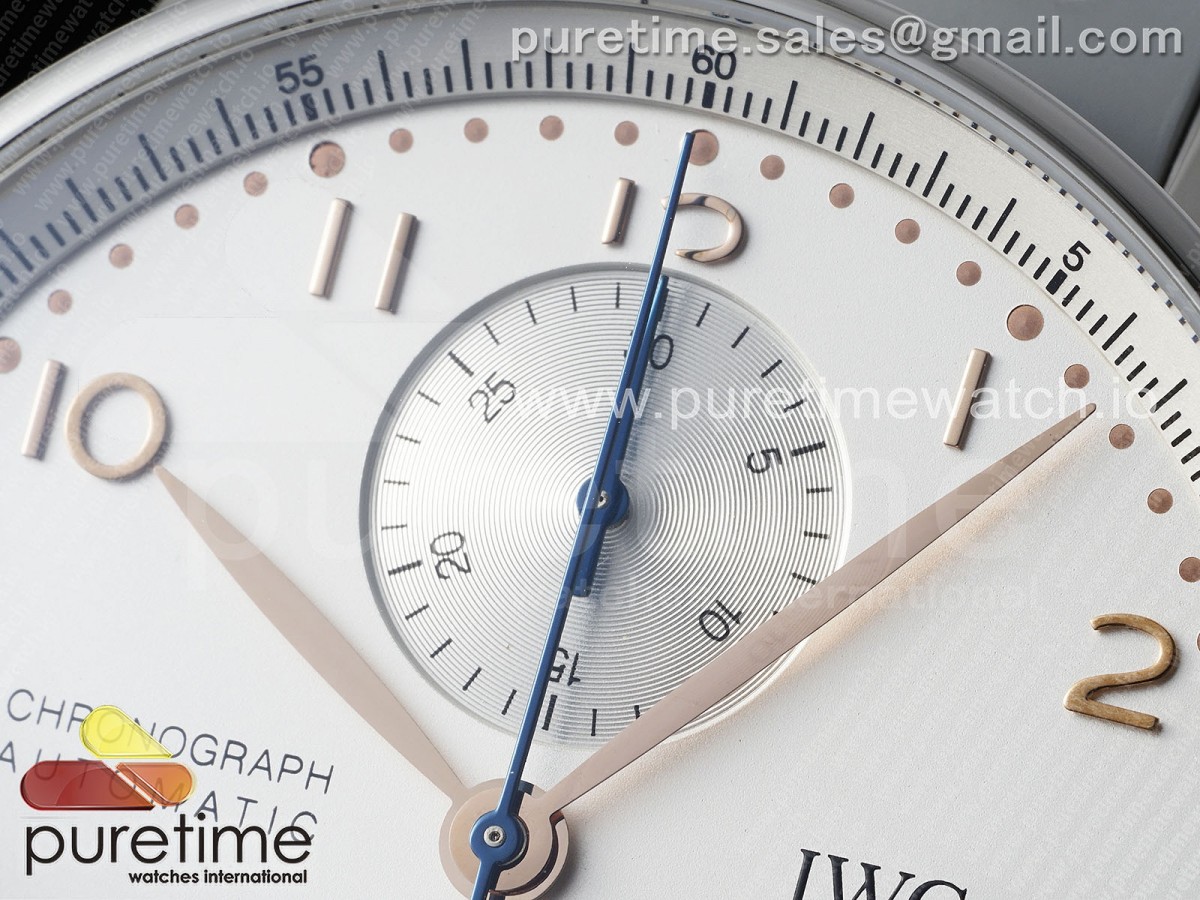 Portuguese Chrono IW3716 Z+F White Dial on Gray Rubber Strap A69355
