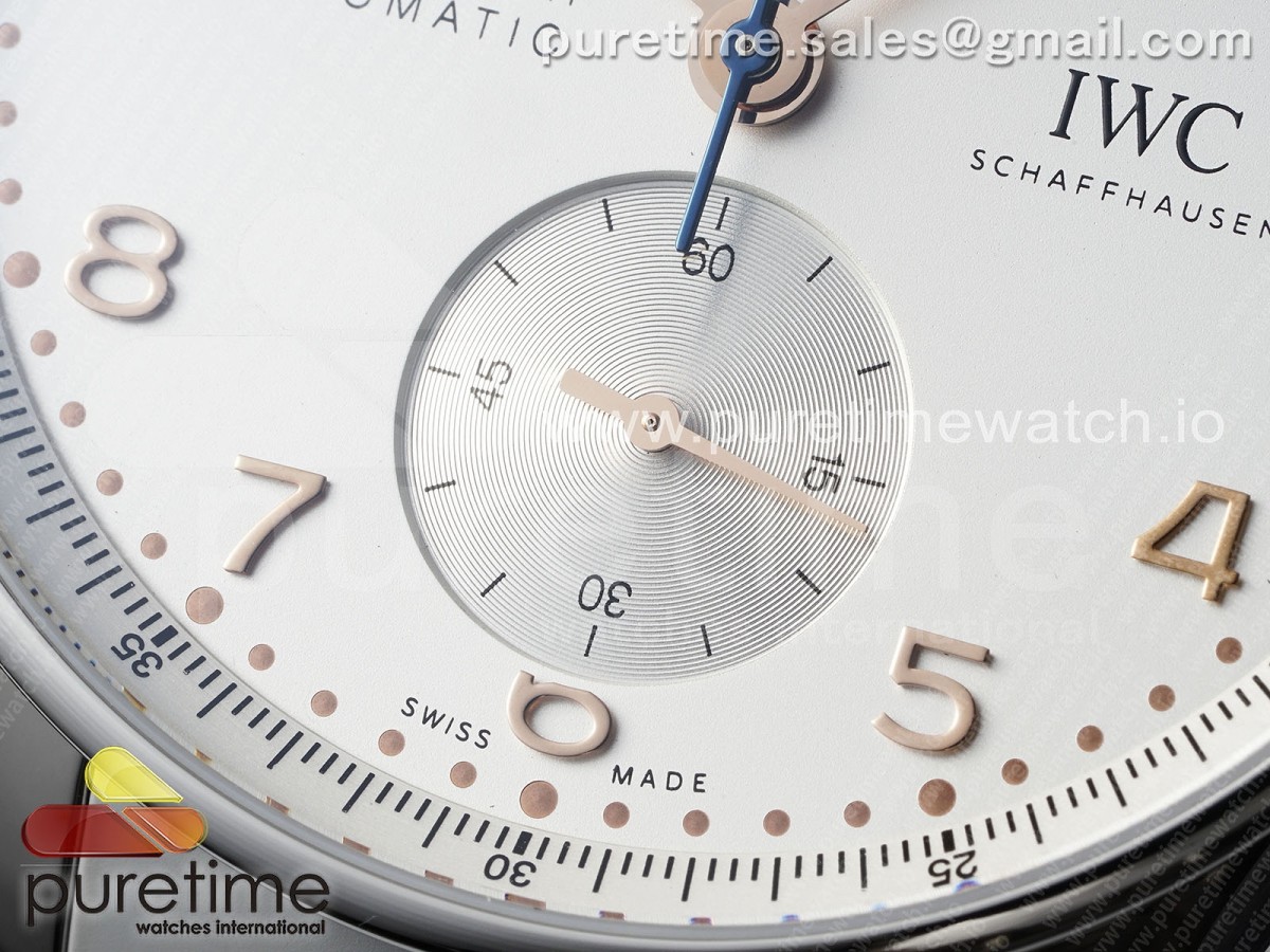Portuguese Chrono IW3716 Z+F White Dial on Gray Rubber Strap A69355
