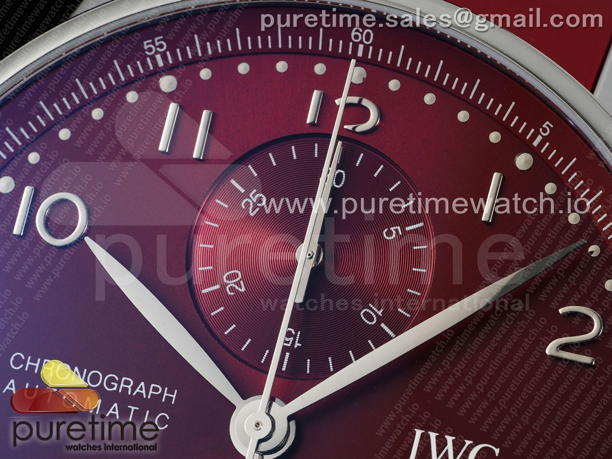 Portuguese Chrono IW3716 Z+F Red Dial on Red Rubber Strap A69355