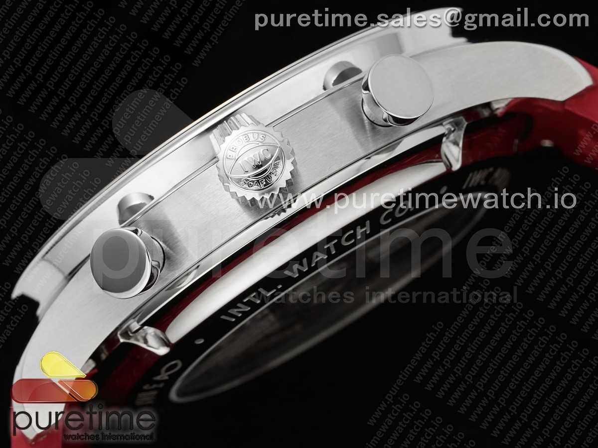 Portuguese Chrono IW3716 Z+F Red Dial on Red Rubber Strap A69355