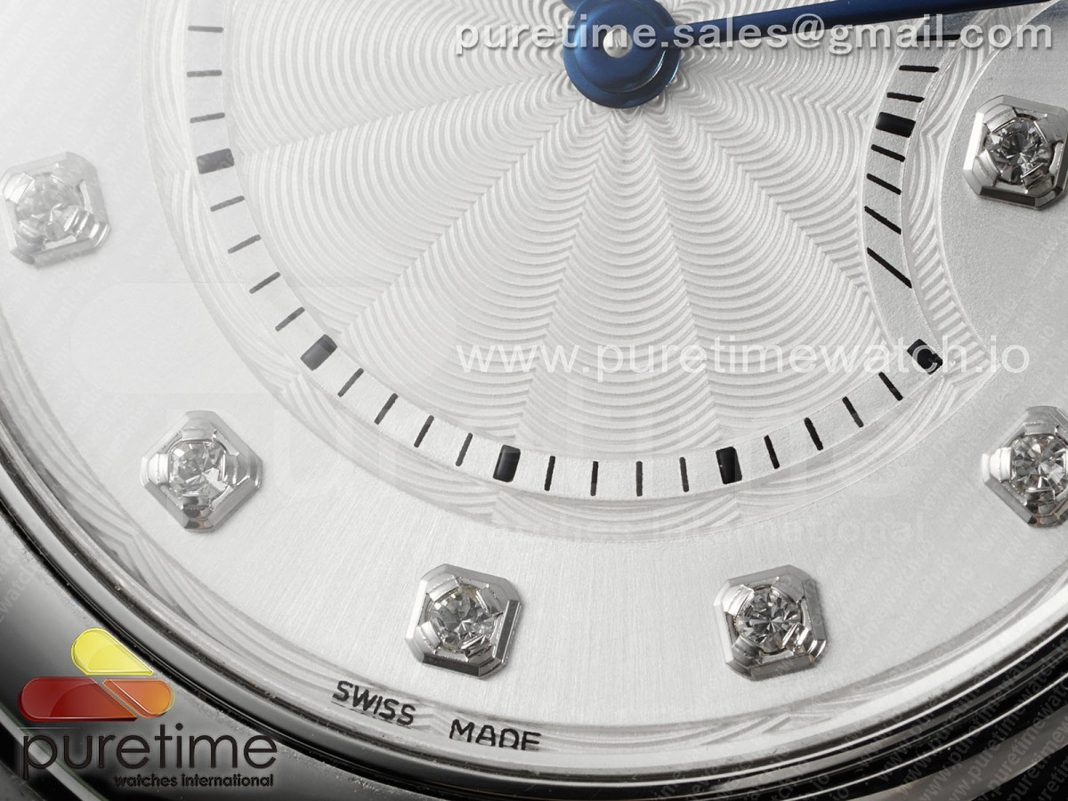 Ballon Bleu 33mm SS AF White Diamonds Dial on SS Bracelet Ronda Quartz