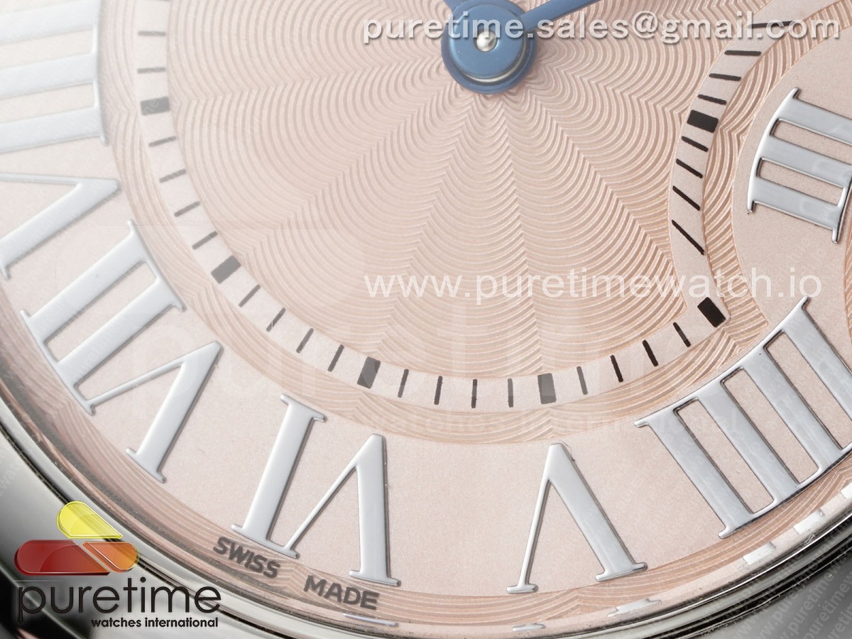 Ballon Bleu 33mm SS AF Pink Textured Dial on Pink Leather Strap Ronda Quartz